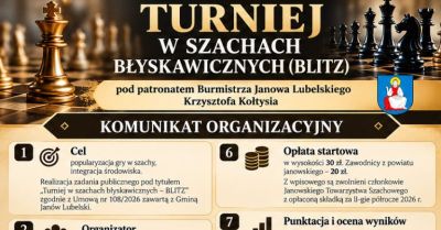 Szachowy turniej błyskawiczny odbędzie się 11 października